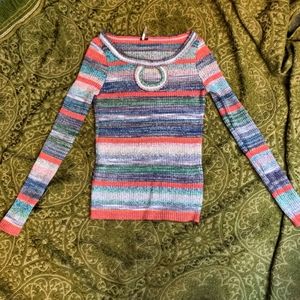 Free People woven striped sweater